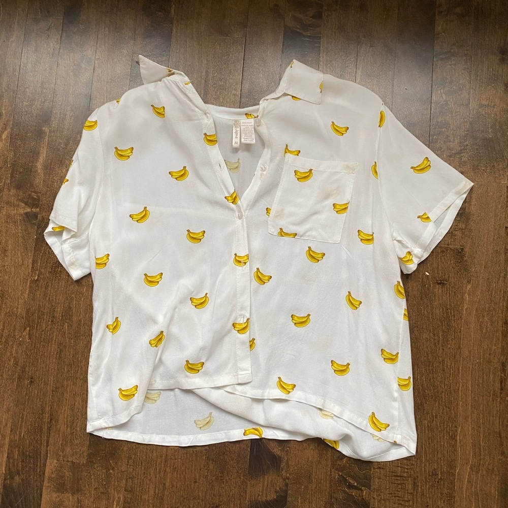 RESERVED COPY - Banana Print button up shirt